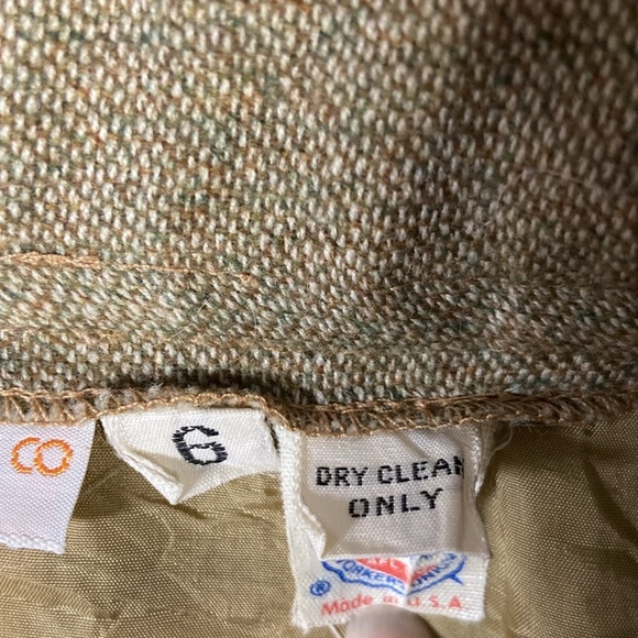 NWT Urban Renewal Tweed Wool A-Line Midi Skirt Green Tan Size 6 - Picture 7 of 7